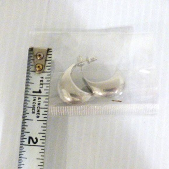 .925 TEARDROP Earrings Silver Tone w/ .925 Posts & Gift Pouch Stocking Stuffer - Picture 10 of 10